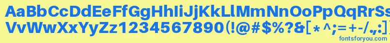 AileronBlack Font – Blue Fonts on Yellow Background