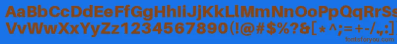 AileronBlack Font – Brown Fonts on Blue Background