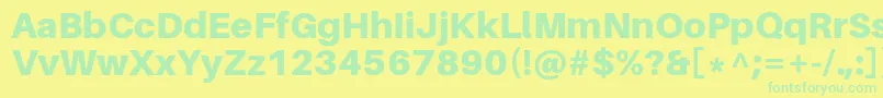 AileronBlack Font – Green Fonts on Yellow Background