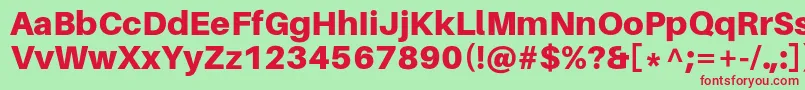 Czcionka AileronBlack – czerwone czcionki na zielonym tle