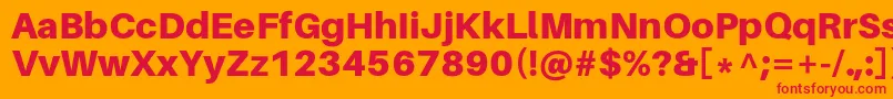 AileronBlack Font – Red Fonts on Orange Background