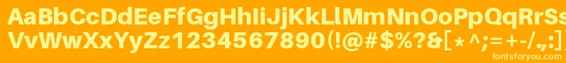 Fonte AileronBlack – fontes amarelas em um fundo laranja