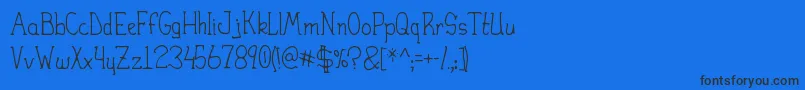 HeiranySlight Font – Black Fonts on Blue Background