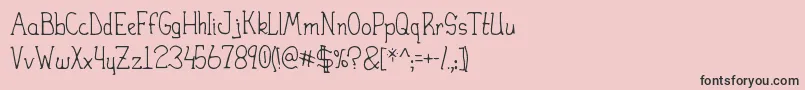 Fonte HeiranySlight – fontes pretas em um fundo rosa