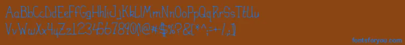 HeiranySlight Font – Blue Fonts on Brown Background