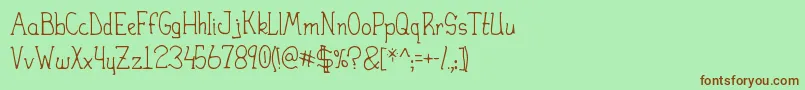 Шрифт HeiranySlight – коричневые шрифты на зелёном фоне