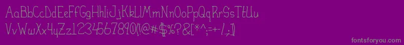 フォントHeiranySlight – 紫の背景に灰色の文字
