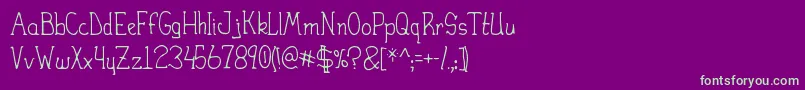 HeiranySlight Font – Green Fonts on Purple Background