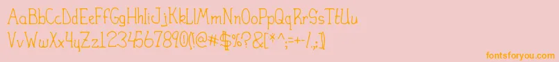 HeiranySlight Font – Orange Fonts on Pink Background