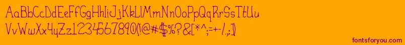 Шрифт HeiranySlight – фиолетовые шрифты на оранжевом фоне