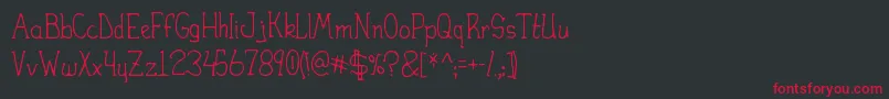 HeiranySlight Font – Red Fonts on Black Background