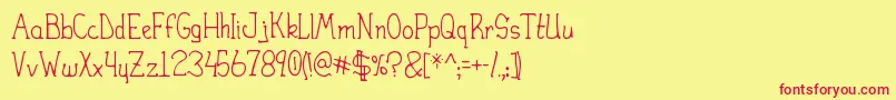 HeiranySlight Font – Red Fonts on Yellow Background