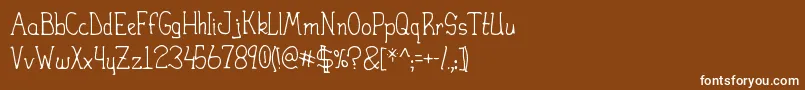 HeiranySlight Font – White Fonts on Brown Background