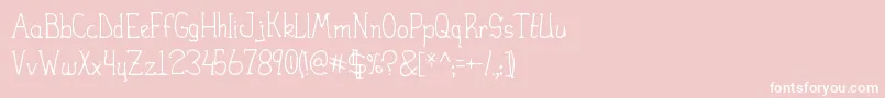 Fonte HeiranySlight – fontes brancas em um fundo rosa