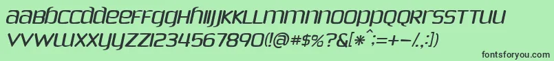 Police PhoenixSansItalic – polices noires sur fond vert