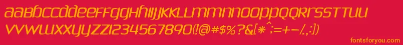 PhoenixSansItalic Font – Orange Fonts on Red Background
