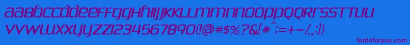 PhoenixSansItalic Font – Purple Fonts on Blue Background