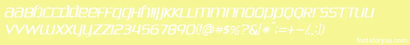 フォントPhoenixSansItalic – 黄色い背景に白い文字