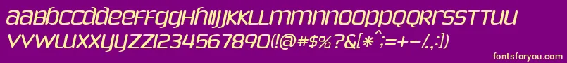 PhoenixSansItalic Font – Yellow Fonts on Purple Background