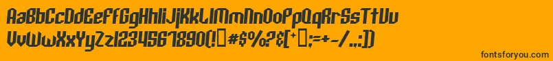 フォントArcheryBlackItalic – 黒い文字のオレンジの背景
