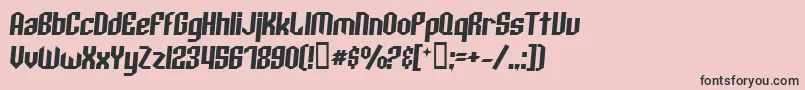 フォントArcheryBlackItalic – ピンクの背景に黒い文字