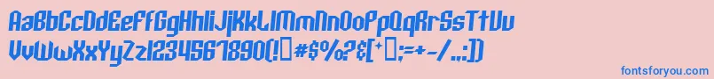 フォントArcheryBlackItalic – ピンクの背景に青い文字