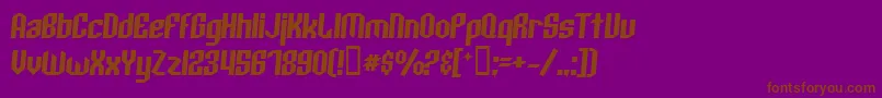 ArcheryBlackItalic-Schriftart – Braune Schriften auf violettem Hintergrund