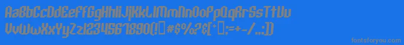 フォントArcheryBlackItalic – 青い背景に灰色の文字