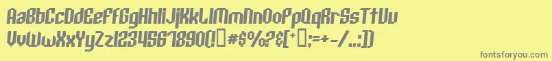 フォントArcheryBlackItalic – 黄色の背景に灰色の文字