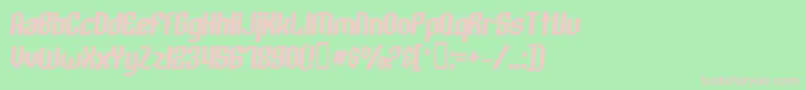 ArcheryBlackItalic-fontti – vaaleanpunaiset fontit vihreällä taustalla