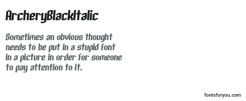 Review of the ArcheryBlackItalic Font
