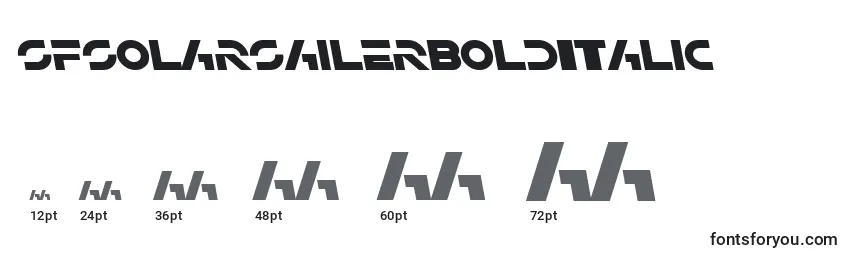 Размеры шрифта SfSolarSailerBoldItalic