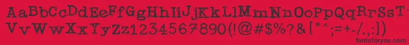 TypewriterPress-Schriftart – Schwarze Schriften auf rotem Hintergrund