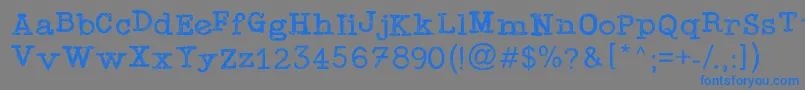 TypewriterPress-Schriftart – Blaue Schriften auf grauem Hintergrund