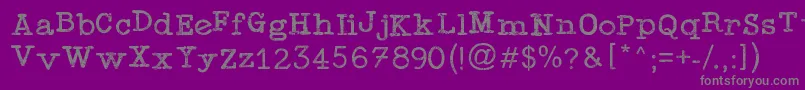 Czcionka TypewriterPress – szare czcionki na fioletowym tle