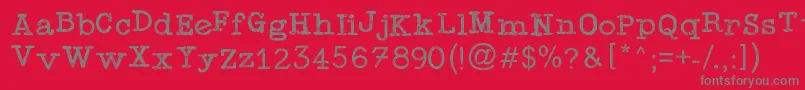 Police TypewriterPress – polices grises sur fond rouge