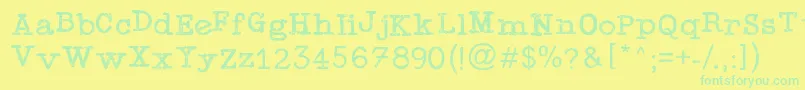 fuente TypewriterPress – Fuentes Verdes Sobre Fondo Amarillo