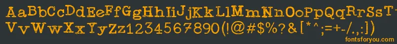 TypewriterPress Font – Orange Fonts on Black Background