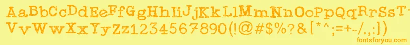 fuente TypewriterPress – Fuentes Naranjas Sobre Fondo Amarillo