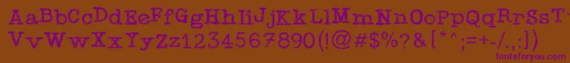 TypewriterPress Font – Purple Fonts on Brown Background