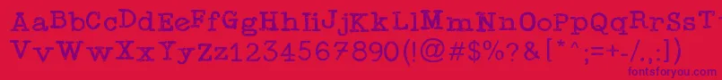 Шрифт TypewriterPress – фиолетовые шрифты на красном фоне