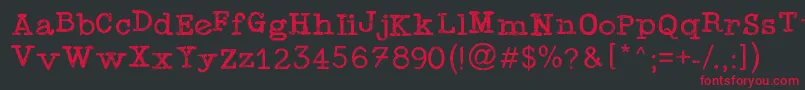 Подробнее о шрифте TypewriterPress Шрифт TypewriterPress – красные шрифты на чёрном фоне