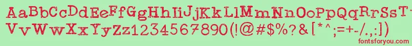 Weitere Informationen zur TypewriterPress-Schriftart TypewriterPress-Schriftart – Rote Schriften auf grünem Hintergrund