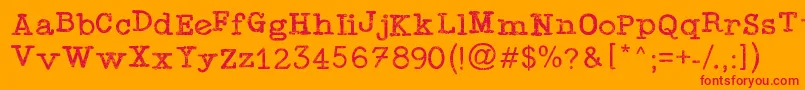 TypewriterPress-Schriftart – Rote Schriften auf orangefarbenem Hintergrund