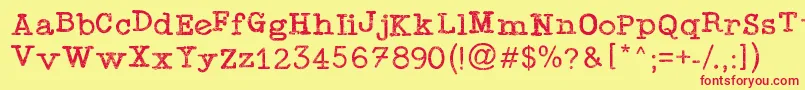 Подробнее о шрифте TypewriterPress Шрифт TypewriterPress – красные шрифты на жёлтом фоне