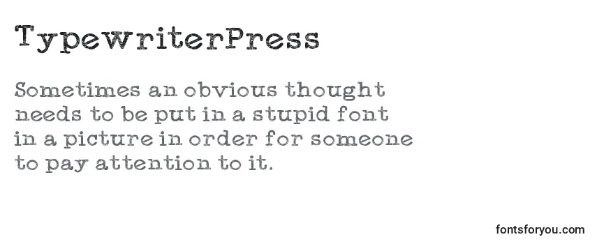 Przegląd czcionki TypewriterPress