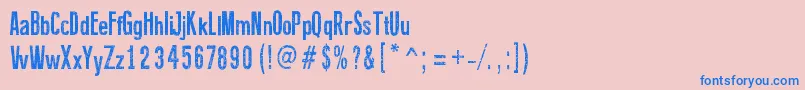 フォントFineEroded – ピンクの背景に青い文字