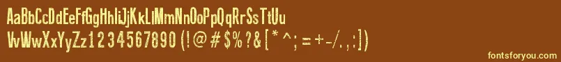 fuente FineEroded – Fuentes Amarillas Sobre Fondo Marrón