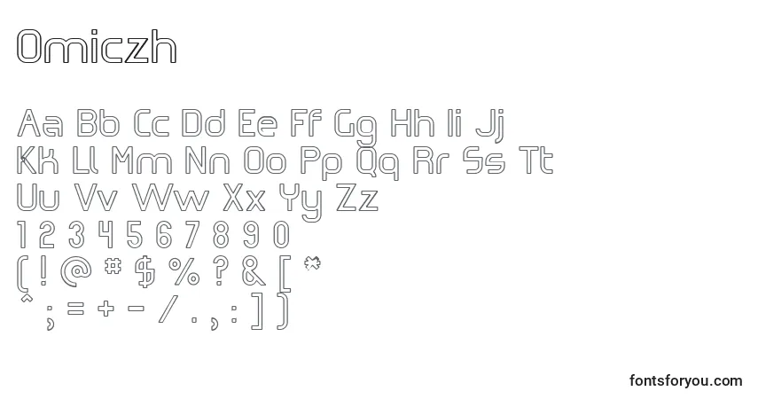 Шрифт Omiczh – алфавит, цифры, специальные символы