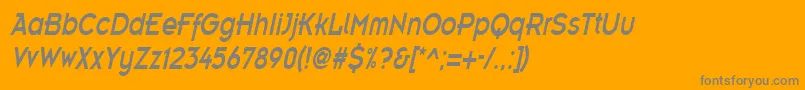 EmblemcondensedItalic Font – Gray Fonts on Orange Background